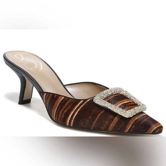 Sam Edelman | Shoes | New Sam Edelman Brit Gold Buckle Kitten Heel Mule